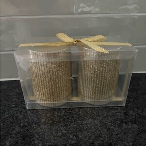 Gold glitter candles new in box